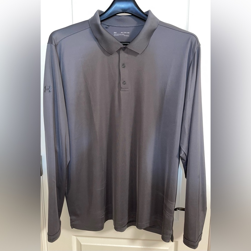 Under Armour long sleeve polo, gray ,4XL